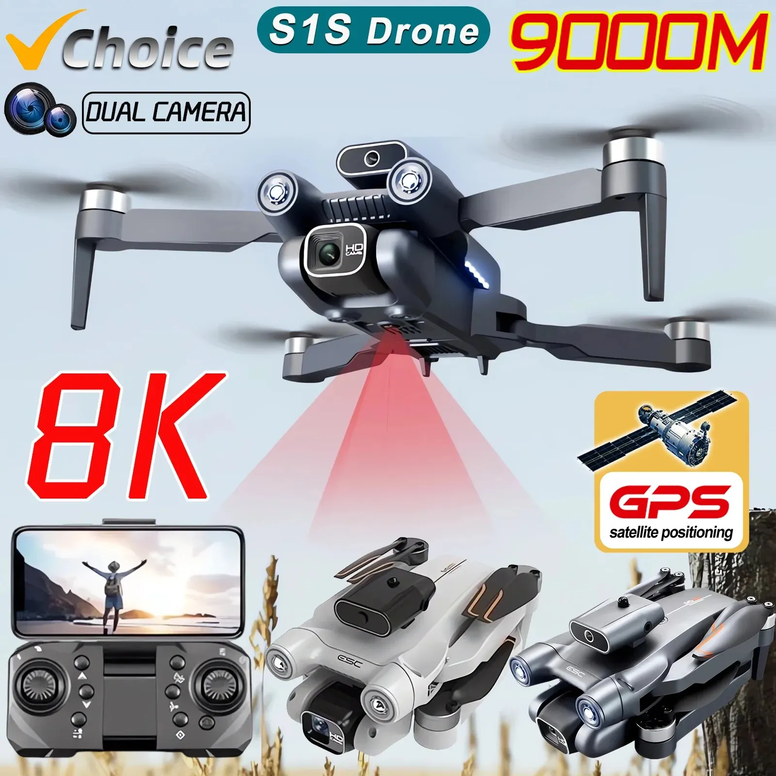 Drone Lidar - S1S 5G GPS Drone Caméra 8K,